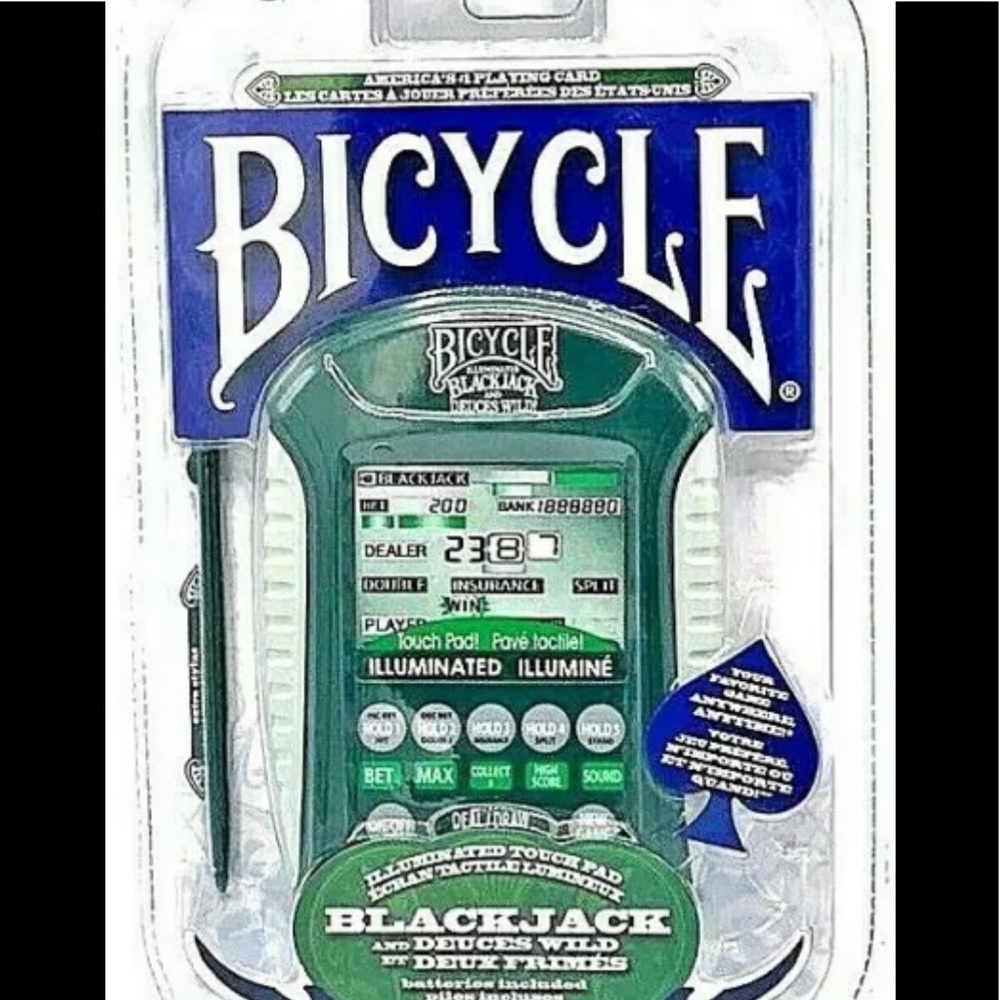 Bicycle Handheld 2 in 1 Blackjack & Deuces Wild Game With LCD Touch Pad & Stylus